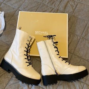 White Michael Kors boots